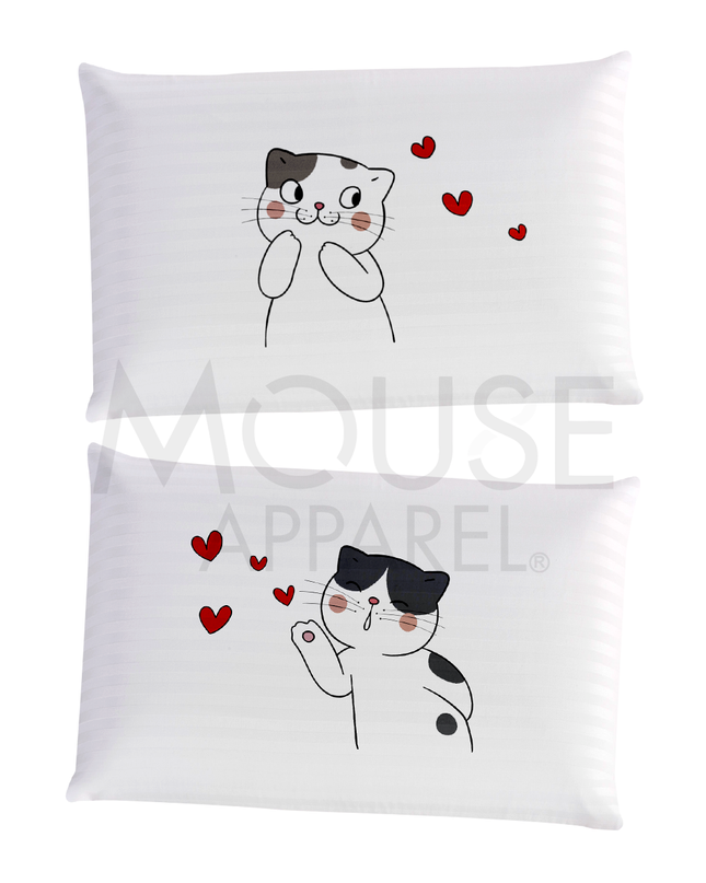 Paq-2 Fundas para almohada. Besos gatos