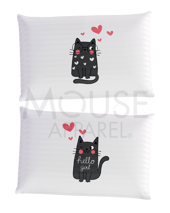 Paq-2 Fundas para almohada. Gatos hello girl