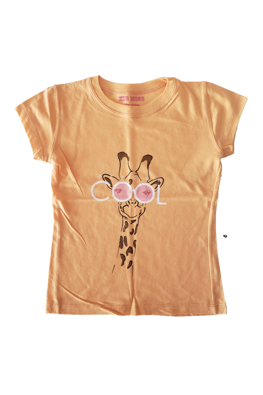 Playera Kids niña. Jirafa Cool Orange