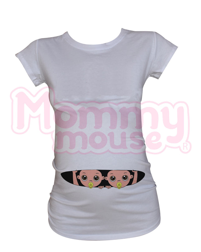 Blusa Maternidad Básica Manga corta. Gemelos Asomados.