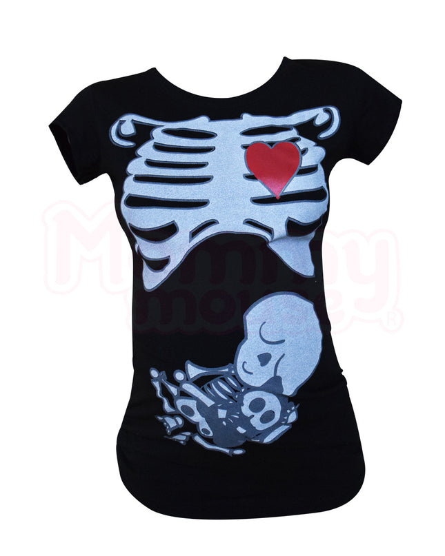 Blusa Maternidad Básica Manga corta.  Huesos Oso.