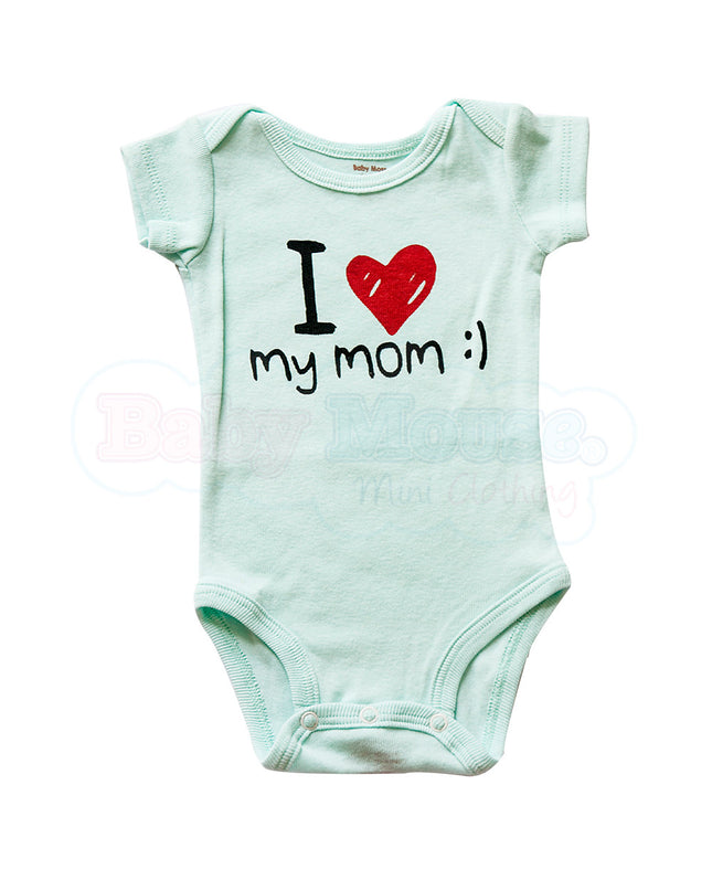 Pañalero Manga Corta Unisex. I love mom :)