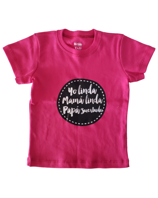 Playera kids niña. Papá suertudo Fiusha