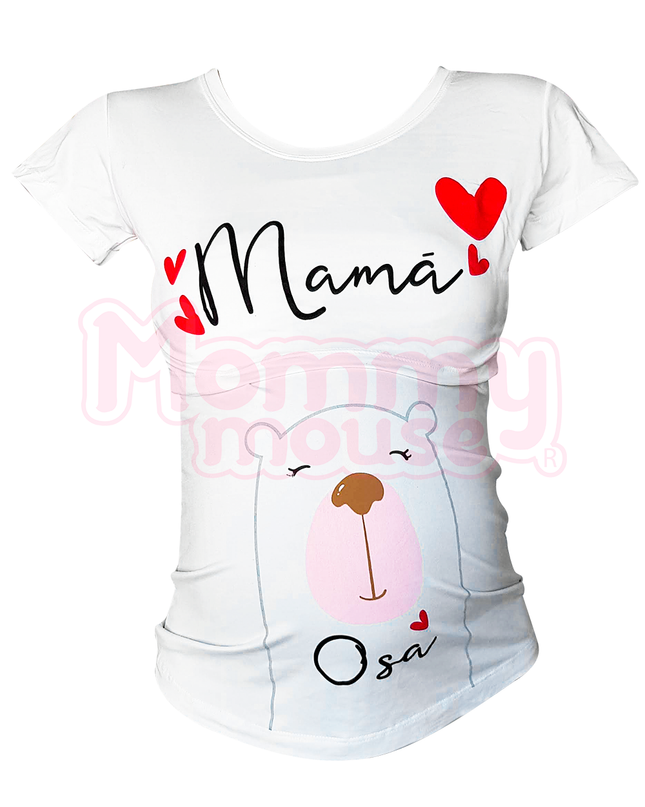 Pijama maternidad-lactancia mc. Mamá Osa corazón