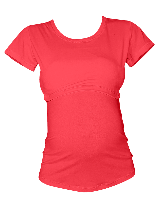 Blusa maternidad-lactancia. Coral
