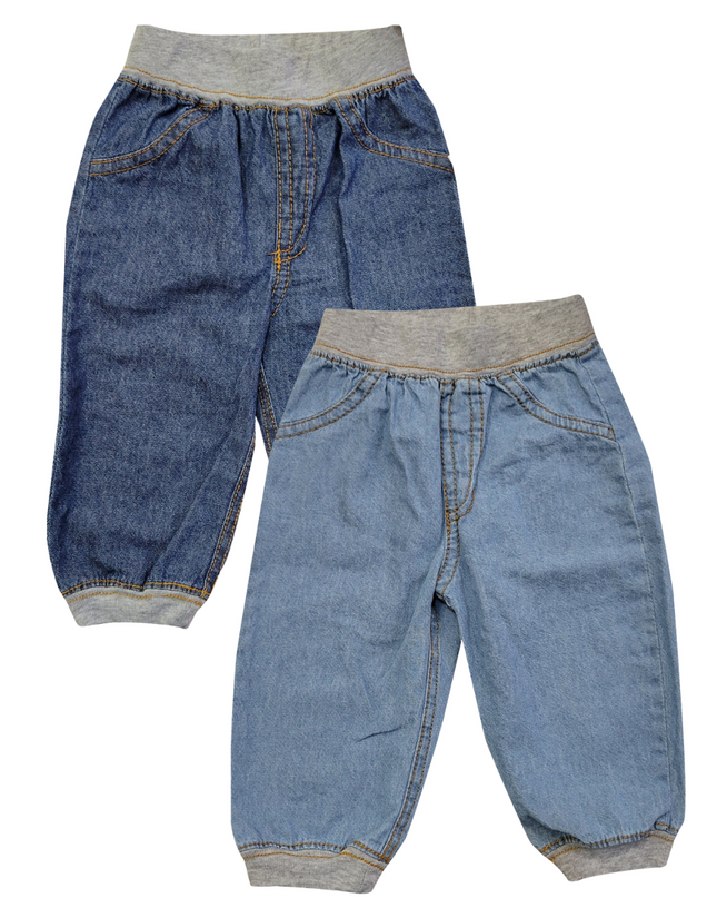 Pack de 2 Pantalón baby. Bombacho mezclilla suave
