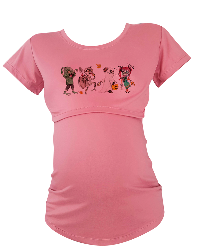 Blusa maternidad-lactancia mc estampada. Monsters