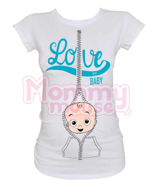 Blusa Maternidad Básica Manga corta. Love my baby niño.