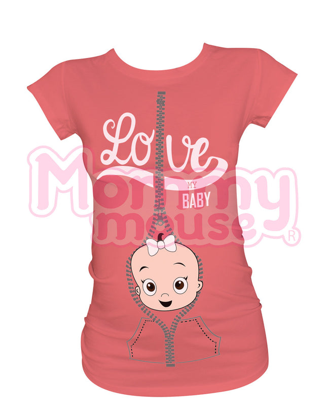 Blusa maternidad basica manga corta. Love my baby niña