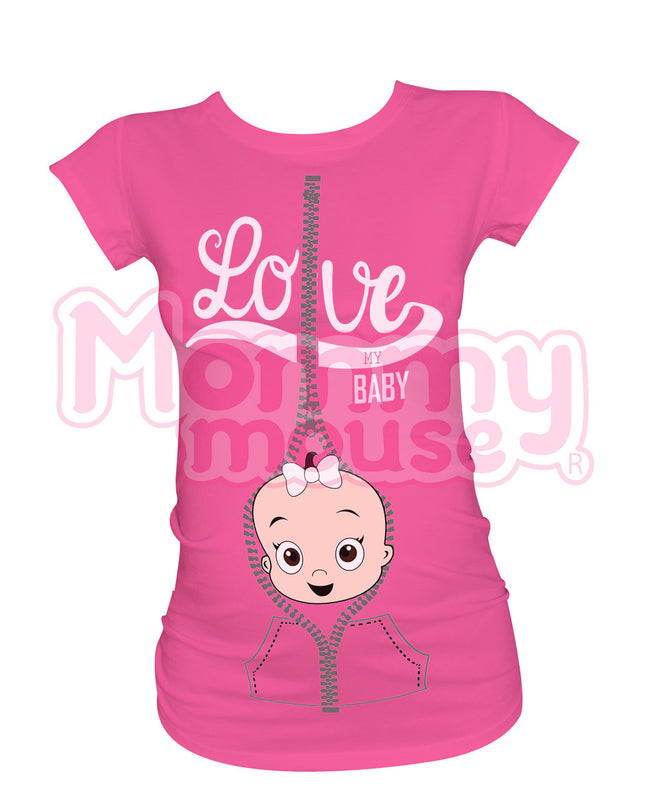 Blusa maternidad basica manga corta. Love my baby niña