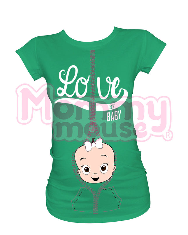 Blusa maternidad basica manga corta. Love my baby niña