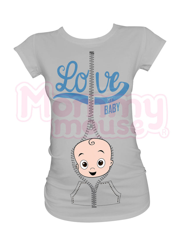Blusa Maternidad Básica Manga corta. Love my baby niño.