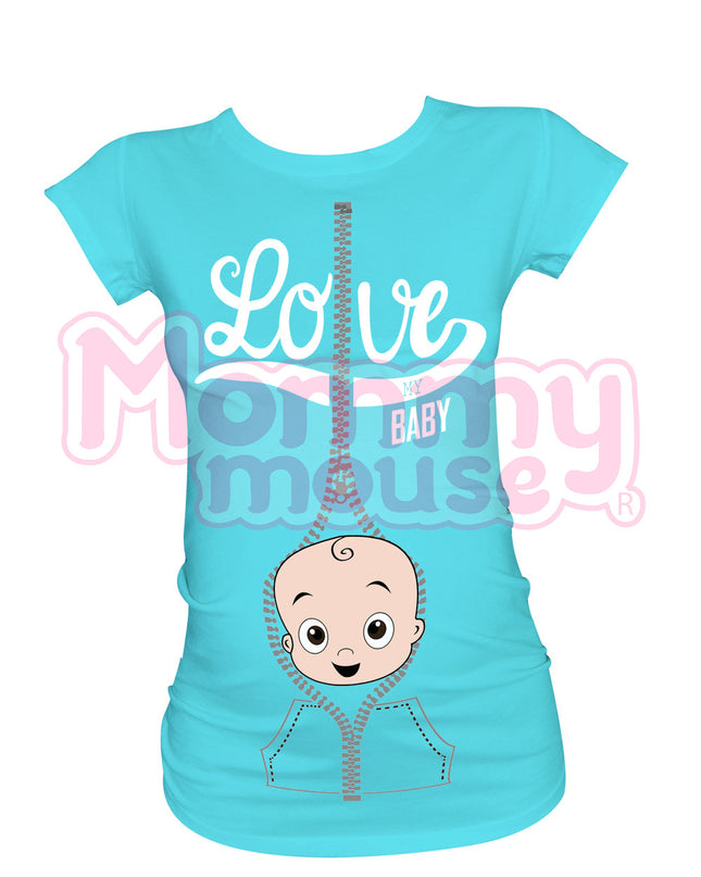 Blusa Maternidad Básica Manga corta. Love my baby niño.