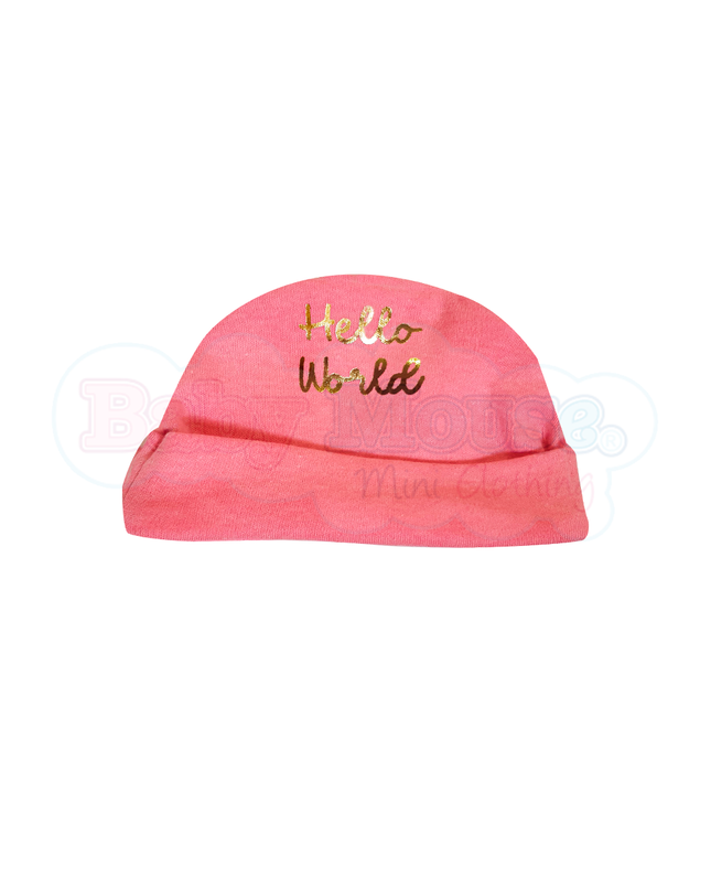 Set mameluco y gorro niña. Hello World