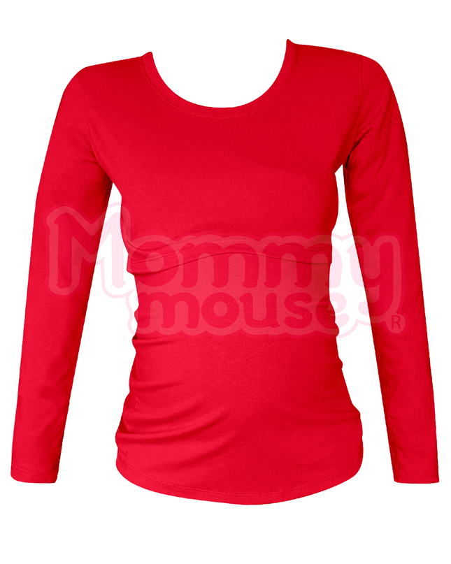 Blusa maternidad-lactancia Manga Larga. Rojo
