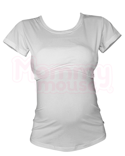 Blusa maternidad-lactancia. Blanco