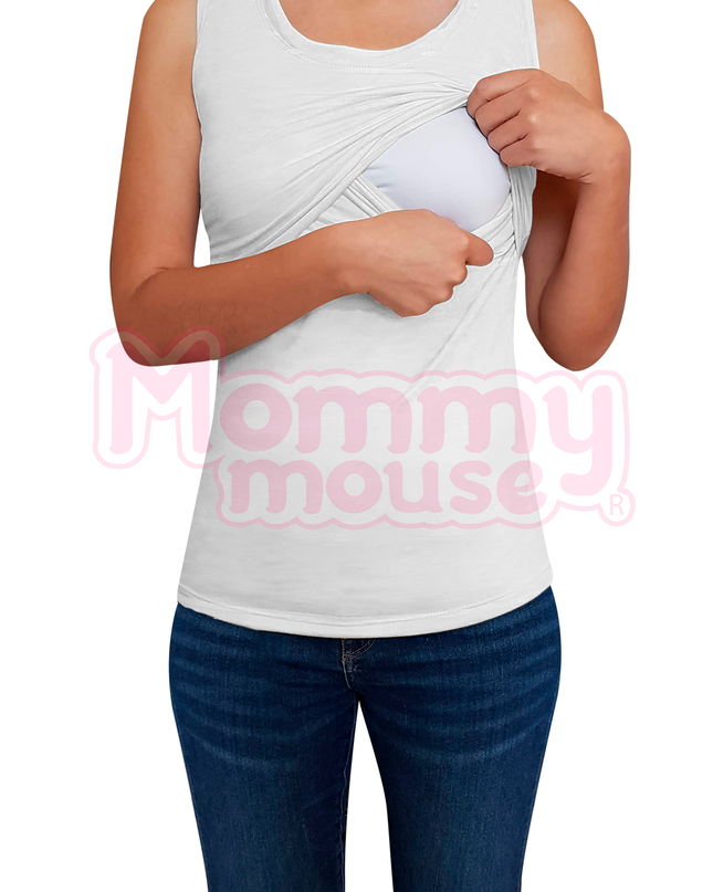 Blusa maternidad-lactancia. Tirante ancho Blanco