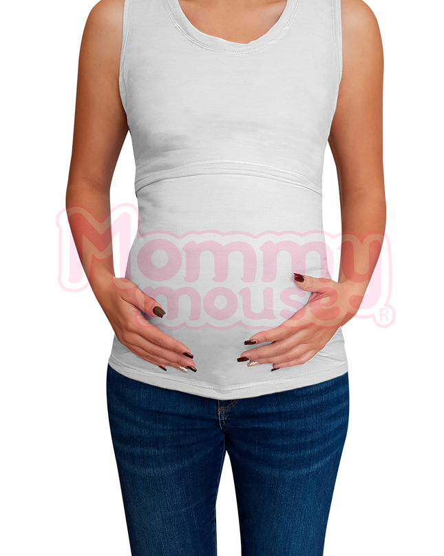 Blusa maternidad-lactancia. Tirante ancho Blanco