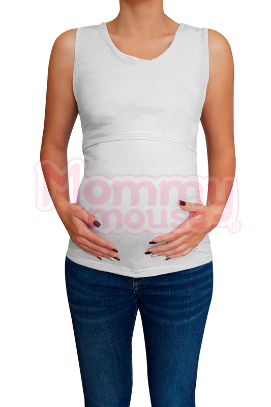 Blusa maternidad-lactancia. Tirante ancho Blanco