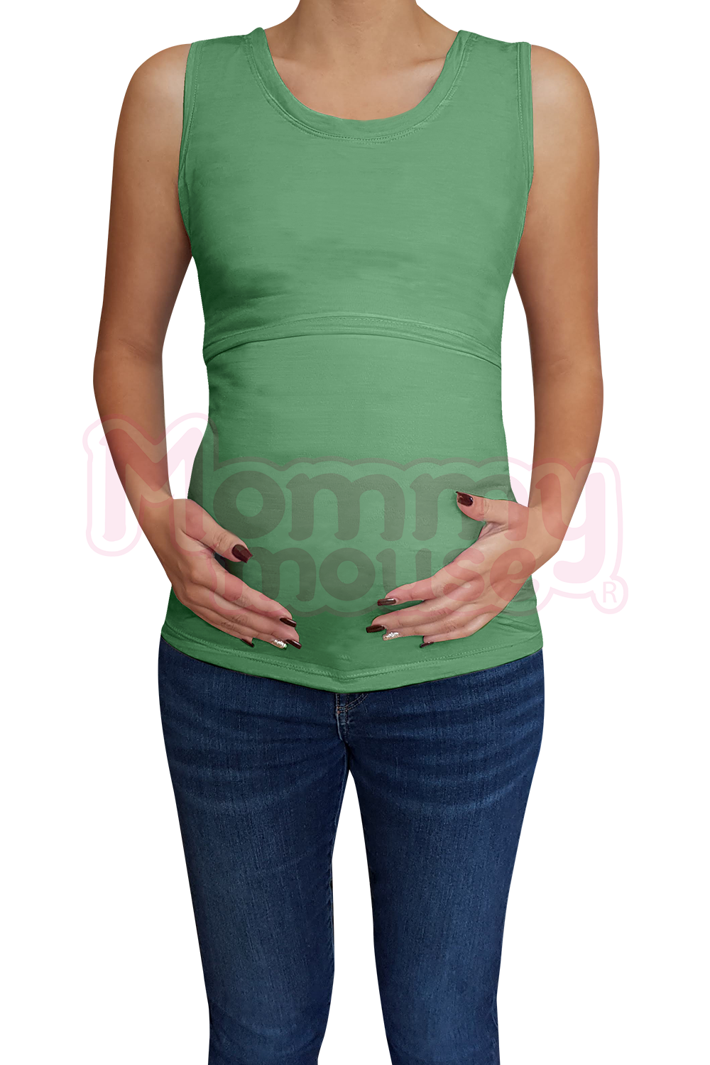 Blusa maternidad-lactancia. Tirante ancho Verde