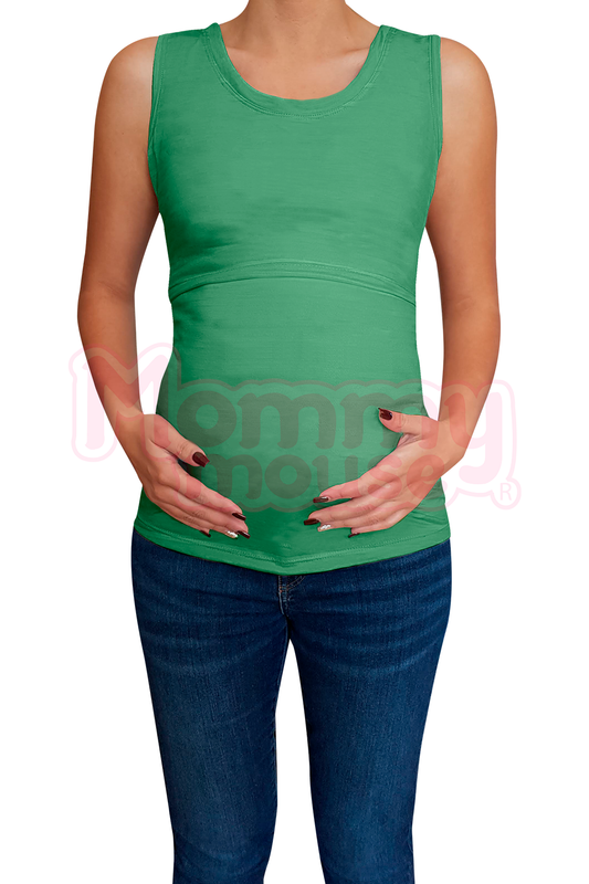Blusa maternidad-lactancia. Tirante ancho Verde