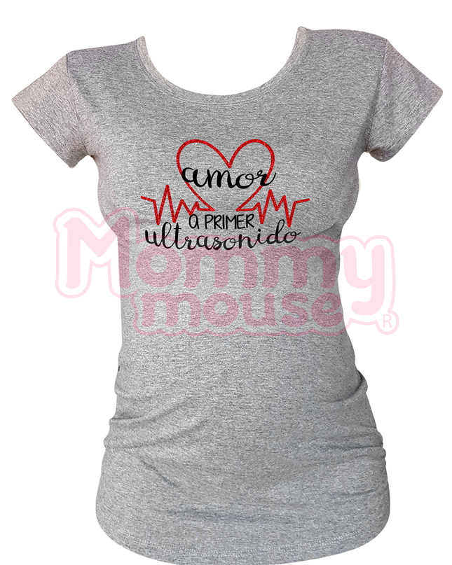 Blusa Maternidad Básica Manga corta. Amor a primer ultrasonido