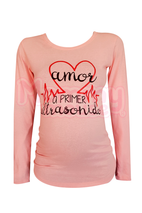 Blusa Maternidad Básica Manga Larga.  Amor a primer ultrasonido