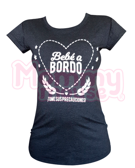 Blusa maternidad manga corta. Bebé a bordo