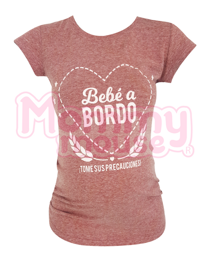 Blusa maternidad manga corta. Bebé a bordo
