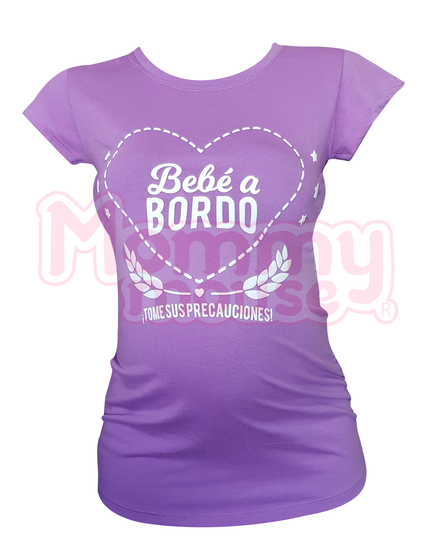 Blusa maternidad manga corta. Bebé a bordo