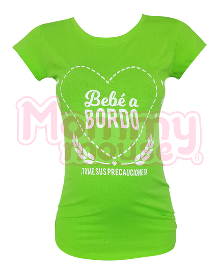 Blusa maternidad manga corta. Bebé a bordo