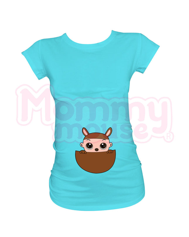 Blusa Maternidad Manga corta. Baby Canguro.