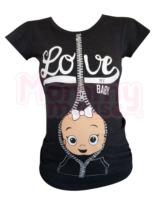 Blusa maternidad basica manga corta. Love my baby niña