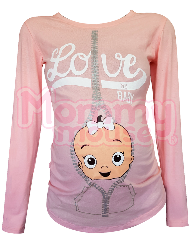 Blusa Maternidad Básica Manga Larga. Love my baby niña.