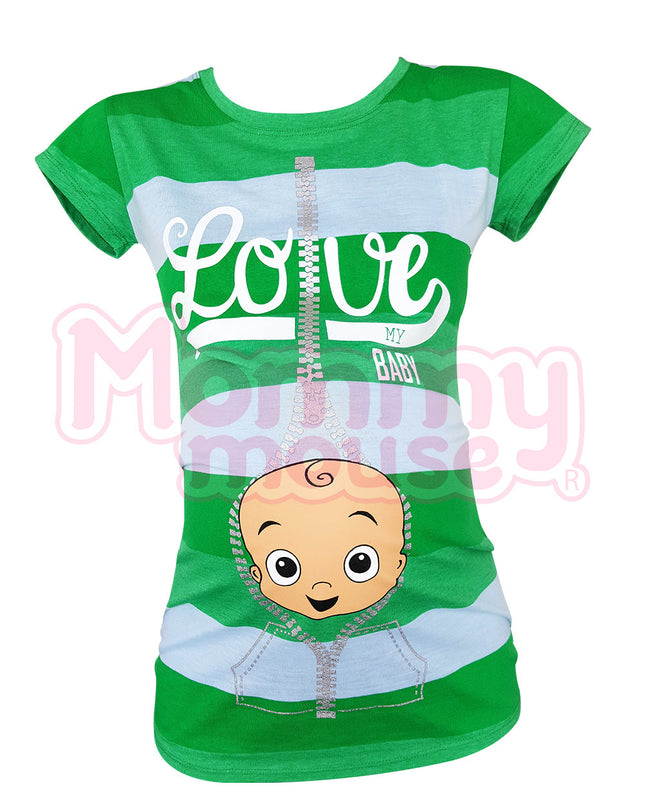 Blusa Maternidad Básica Manga corta. Love my baby niño.