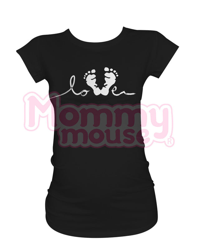 Blusa Maternidad Básica Manga corta.  Love plateado.