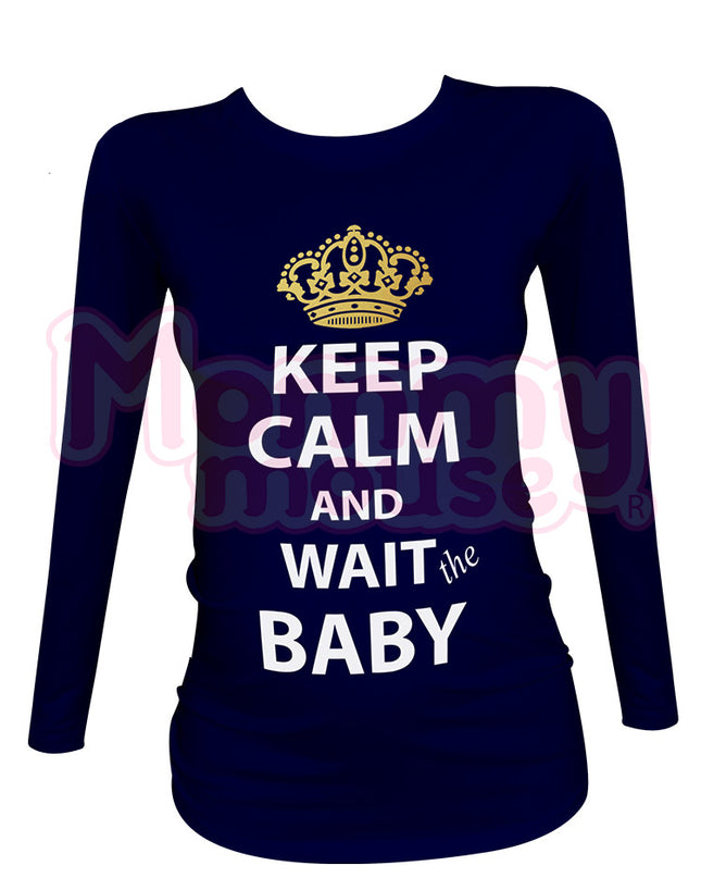 Blusa Maternidad Básica Manga Larga.  Keep calm