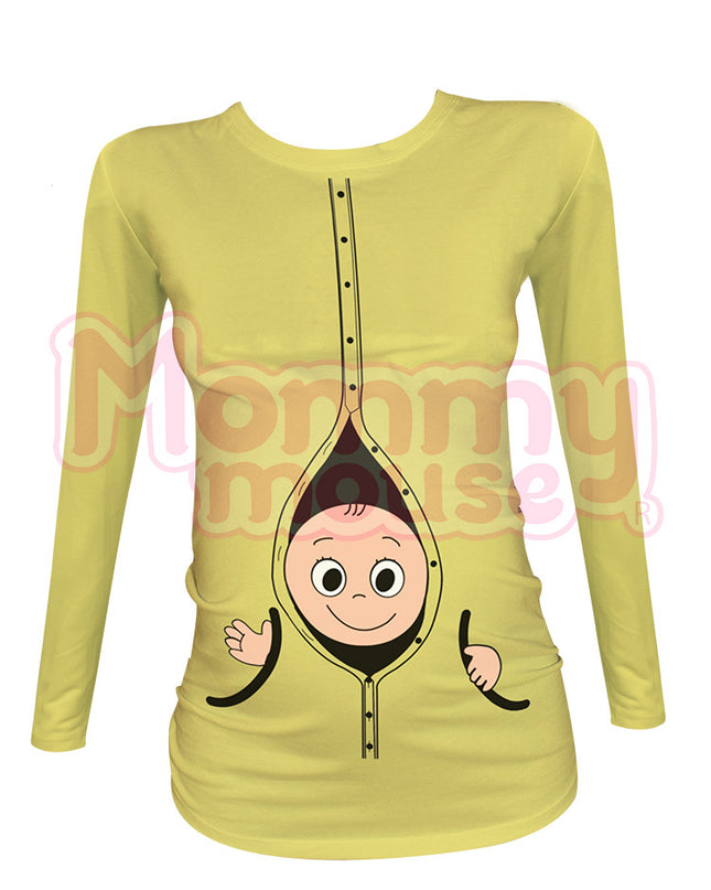 Blusa Maternidad Básica Manga Larga. Botonazo