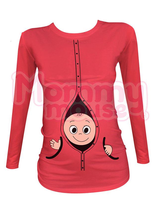 Blusa Maternidad Básica Manga Larga. Botonazo