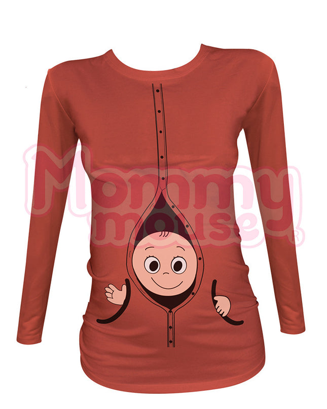 Blusa Maternidad Básica Manga Larga. Botonazo