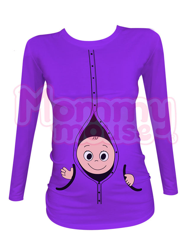 Blusa Maternidad Básica Manga Larga. Botonazo