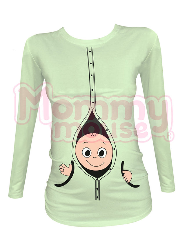 Blusa Maternidad Básica Manga Larga. Botonazo