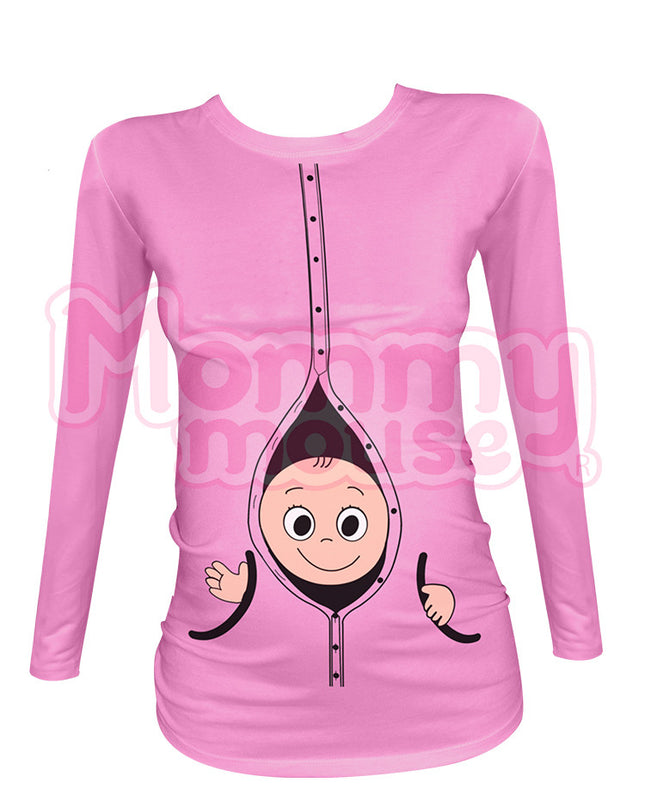 Blusa Maternidad Básica Manga Larga. Botonazo