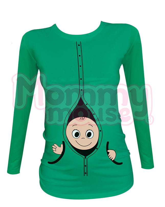 Blusa Maternidad Básica Manga Larga. Botonazo