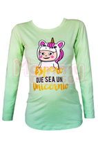 Blusa Maternidad Básica Manga Larga.  Espero sea un unicornio