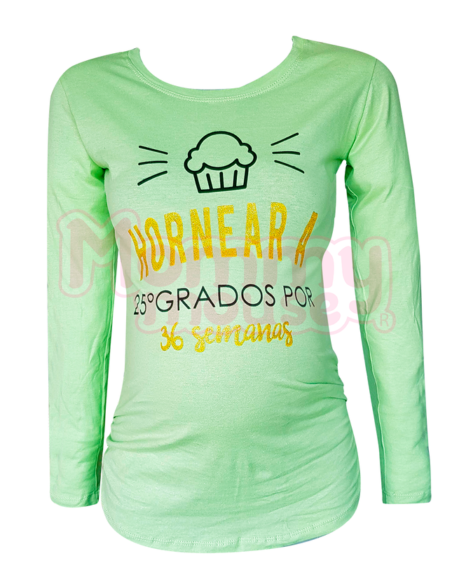 Blusa Maternidad Básica Manga Larga.  Hornear a 25°