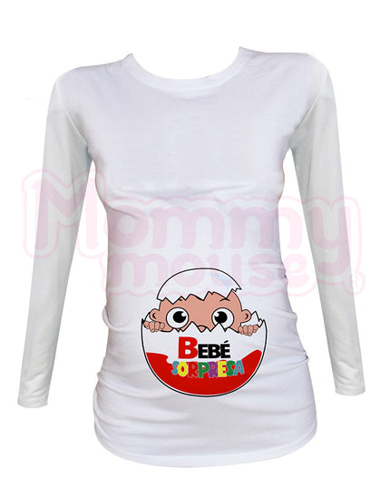 Blusa Maternidad Básica Manga Larga. Huevo sorpresa