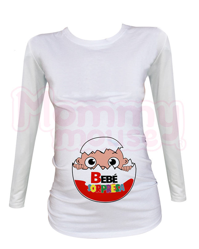 Blusa Maternidad Básica Manga Larga. Huevo sorpresa