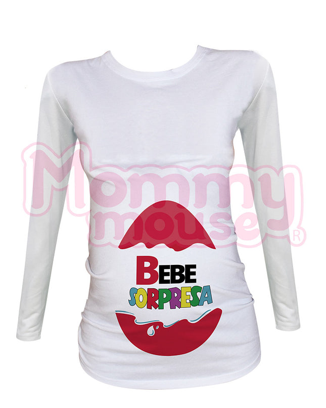 Blusa Maternidad Básica Manga Larga.  Bebé sorpresa