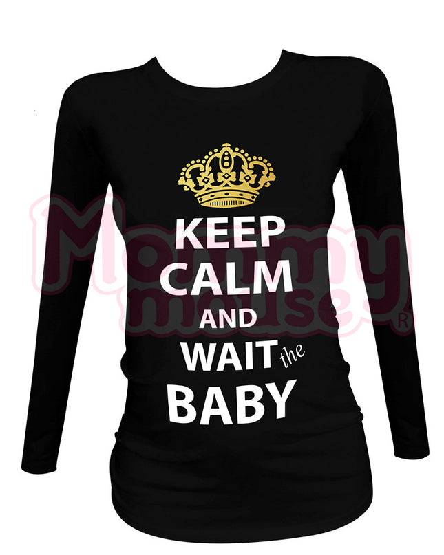 Blusa Maternidad Básica Manga Larga.  Keep calm